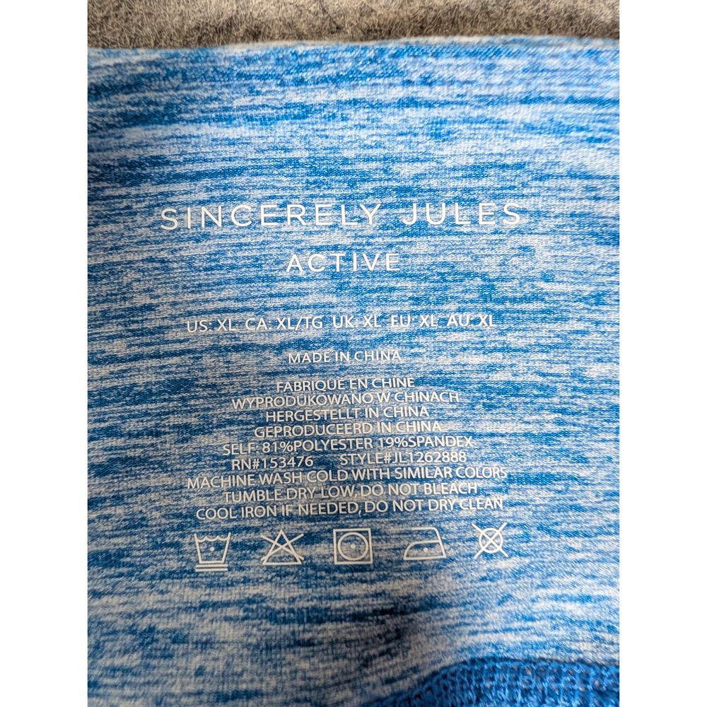 Sincerely Jules Active Blue Space Dye Heathered Leggings JL1262888 Womens XL - Picture 9 of 9
